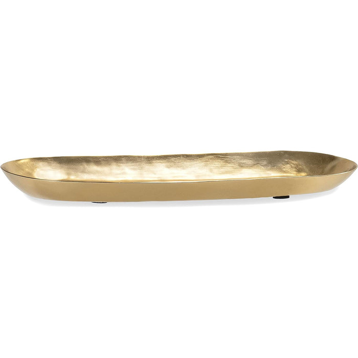 Red Co. 16 inch Long Oval Decorative Metal Aluminum Tabletop Display Tray, Gold