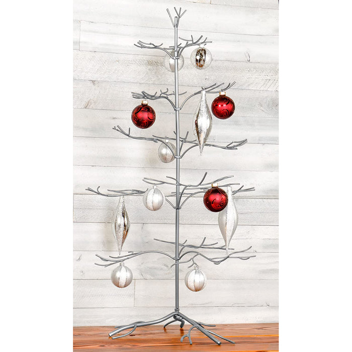 Red Co. Ornament Tree Christmas Décor/Jewelry and Accessory Display in Silver Finish - 36" h