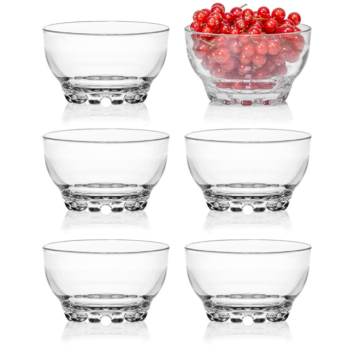 Red Co. Set of 6 Clear Glass 6.25 Fl Oz Multipurpose Mini Prep & Serving Bowls