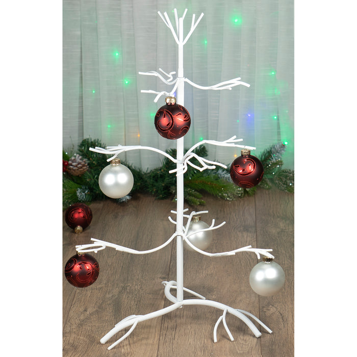 Red Co. Ornament Tree Christmas Décor Jewelry and Accessory Display in White Finish - 25" h