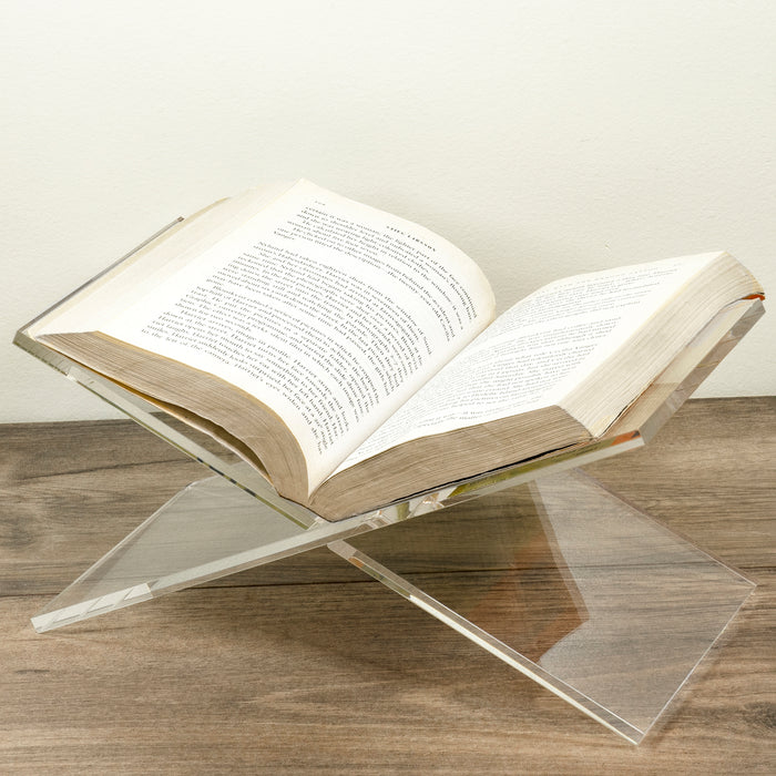 Red Co. Clear Acrylic Book Holder 2 Piece Reading Display Stand for Open  and Closed Books, Magazines, Textbooks 19” x 10” x 3.8”