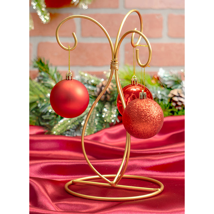 Red Co. 10 inch Golden Finish Ornament Wire Display, 3-arm Spiral Stand for Home Decoration