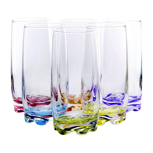 Bubble Textured Clear Multi Colored Drinking Tumbler Glass for Water — Red  Co. Goods