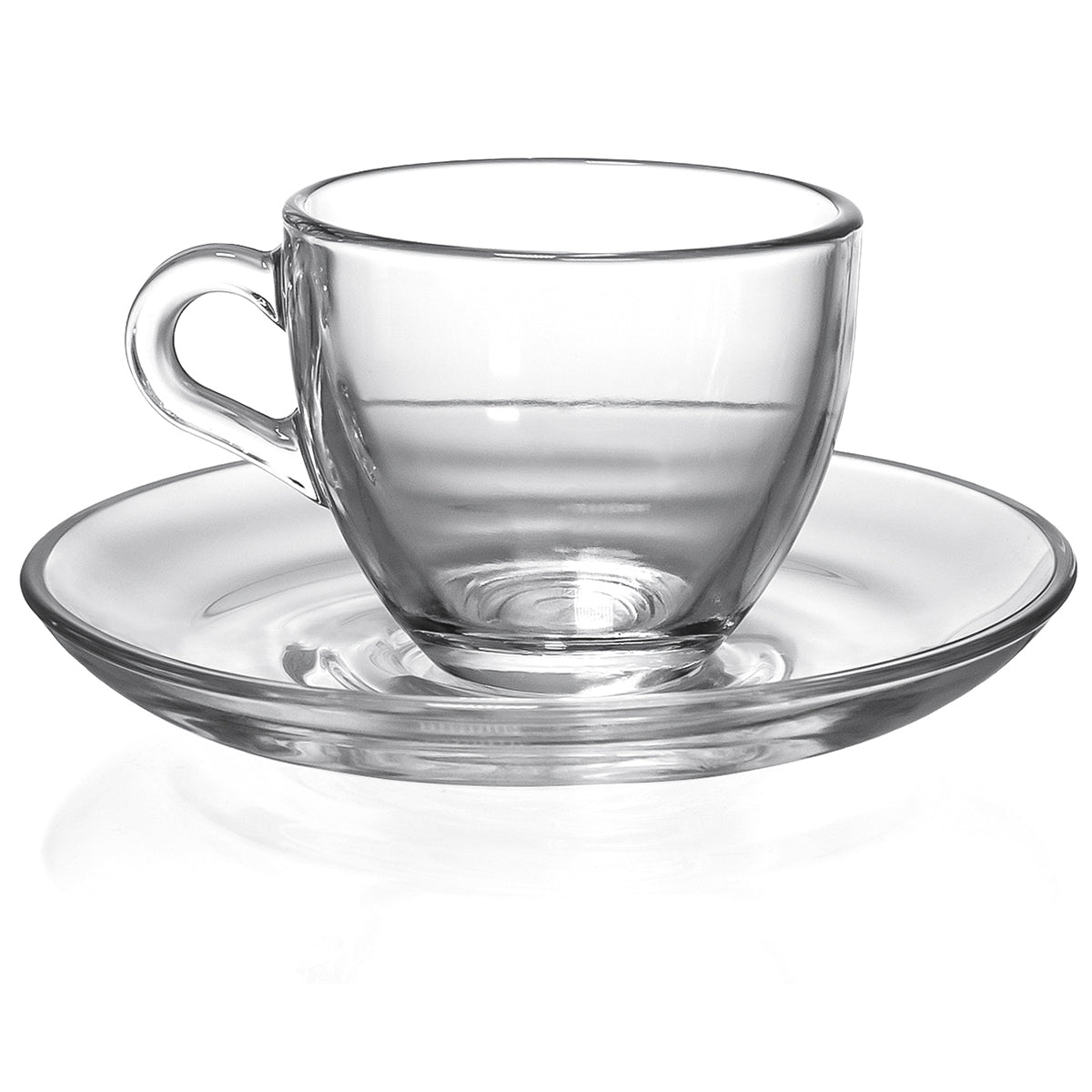 Pasabahce Barista Glass Espresso Cup & Saucer - Set of 6 (Clear)