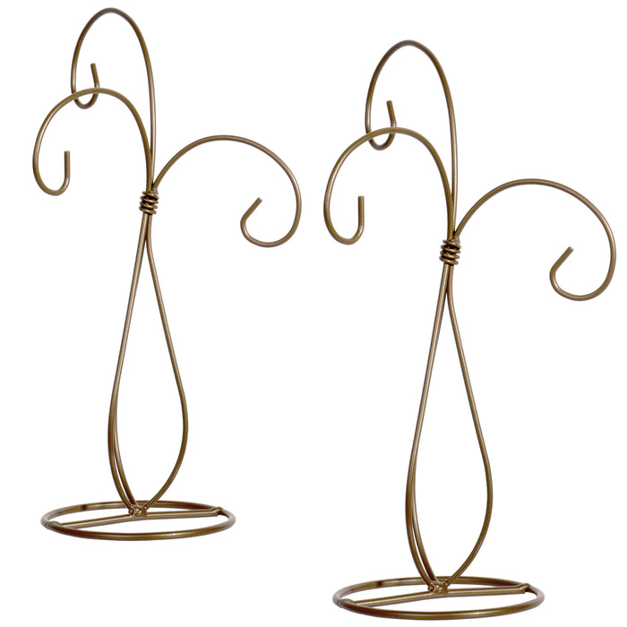 Red Co. 13 inch Bronze Finish Ornament Wire Display, 3-arm Spiral Stand for Home Decoration - Set of 2