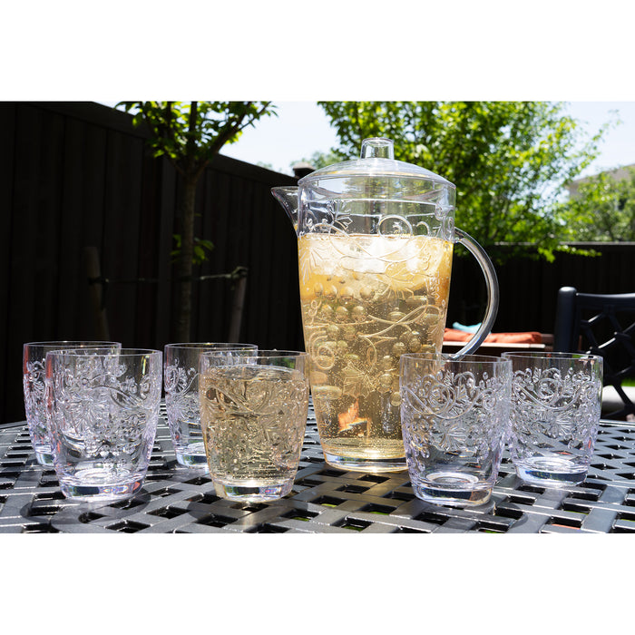 13 oz. Vintage Textured Clear Glass (Set of 6)