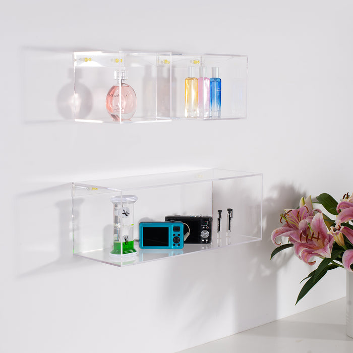 Pretty Display Acrylic Bathroom Shelves [2 Pack] Wall Mounted 15 Shelf Set  - Crystal Clear Floating Shelves, Easy to Wall Mount, Rust-Proof &  Maintenance-Free - Yahoo Shopping
