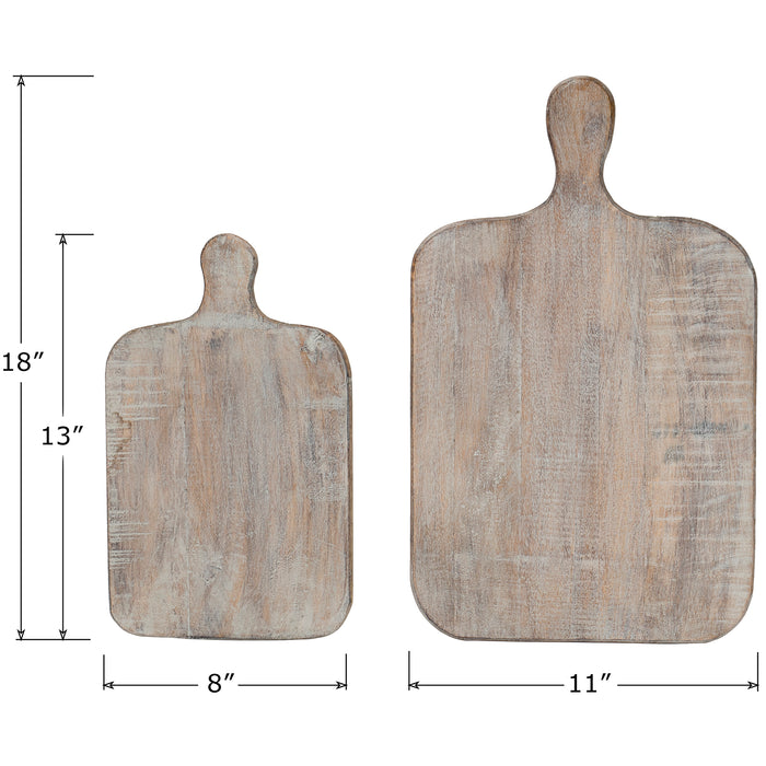 Red Co. Farmhouse Cutting Board-Shaped Riser for Décor, Serving, Presentation - Set of 2