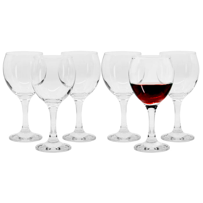 Red Co. Misket Multipurpose Classic Stemmed Clear Wine Glasses, 12 fl oz — Set of 6