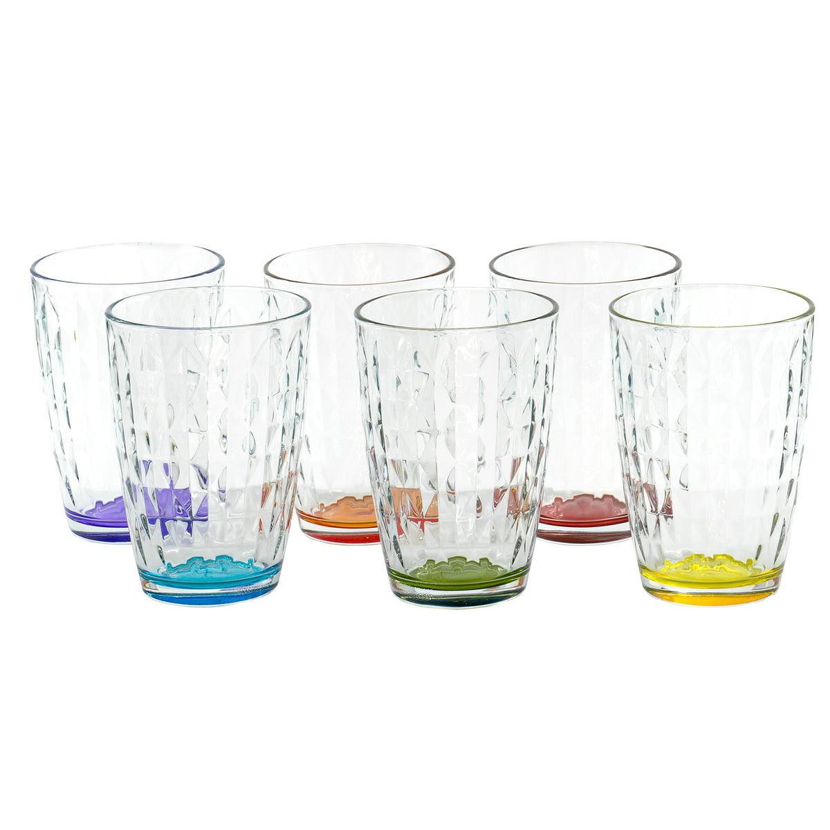 11.75 oz Drinking Glasses With Multicolored Base