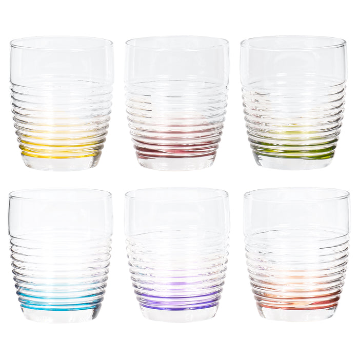 Colored Drinking Glasses,Water Glasses, Set of 4,10 OZ Vintage
