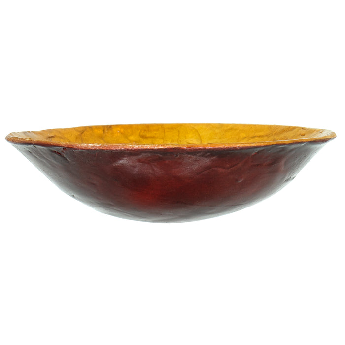 Red Co. Round Decorative Laminated Capiz Shell Mini Bowl, Burgundy Red & Amber Gold Color – 4.25 Inches