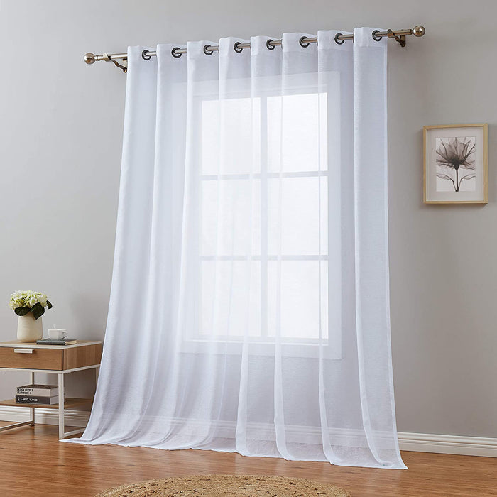 Red Co. Semi Sheer Ivory Curtain with Grommets - Single Panel