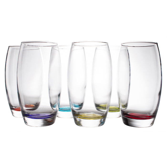 Red Co. Large 16 oz Multicolored Drinking Glass Set of 6 — Red Co
