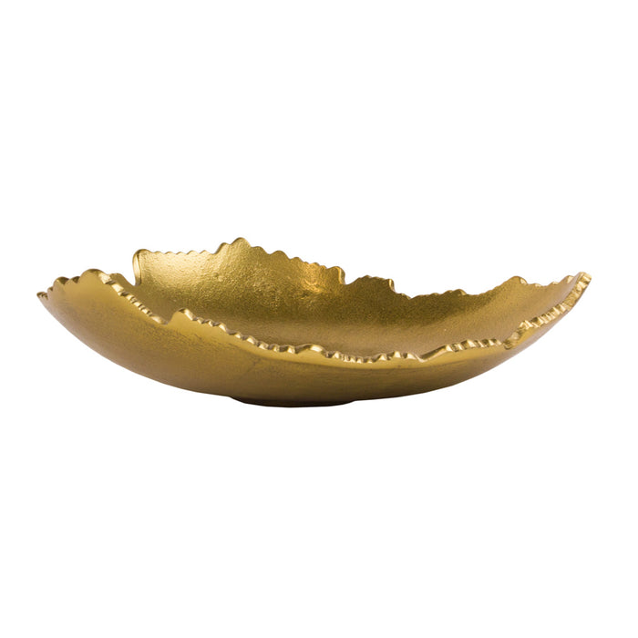 Red Co. Golden Allure Gilded Torn Decorative Centerpiece Bowl in Antique Finish, 12 Inches