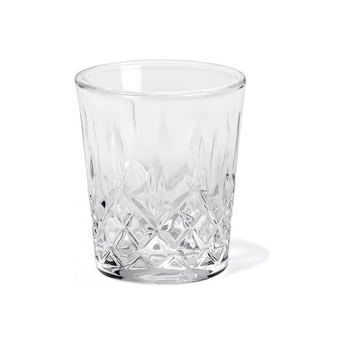 Red Co. Set of 6-2oz Clear Shot Glasses Set with Carved Pattern, Home Bar Glassware for Brandy, Liquor, Jello Shots - Glendevon Pattern