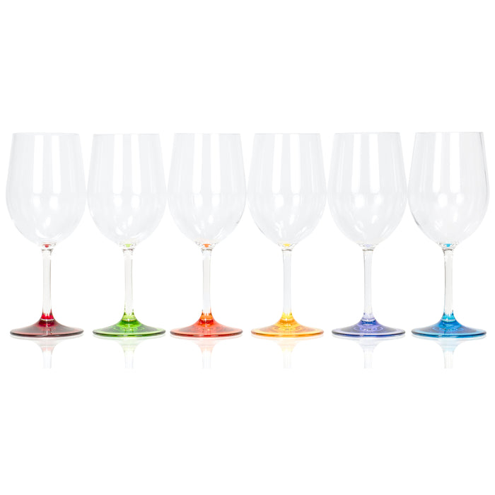 Bespoke Tipsy Slanted Stem Wine Glass Set - Each Holds 5 Ounces - Clear - 7  in. x 3.25 in.