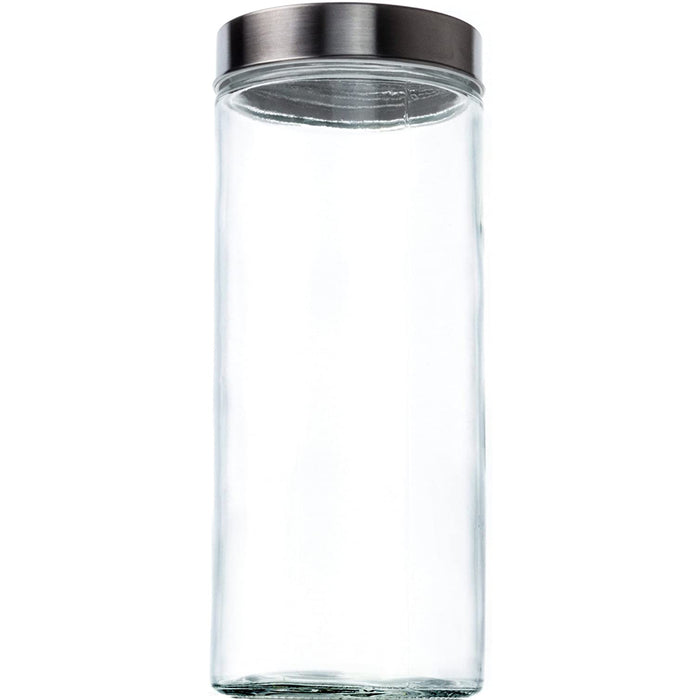 Food Saver Tall Clear Glass Storage Container Jar with Airtight Lid, 67 oz