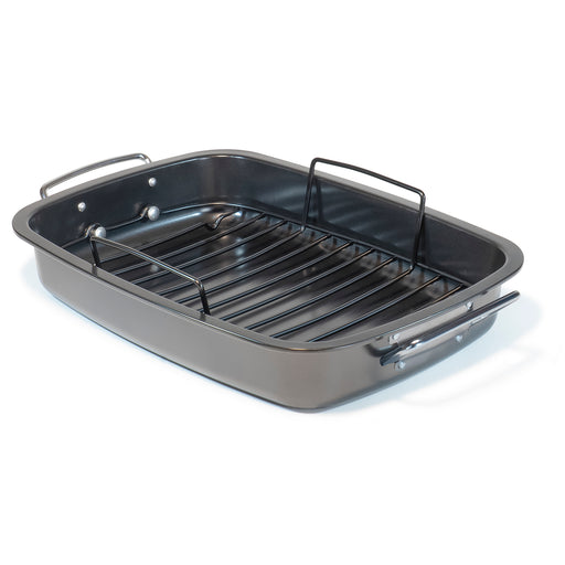 Rectangular Black Deep Roasting Pan with Rack 2 Piece Set — Red Co. Goods