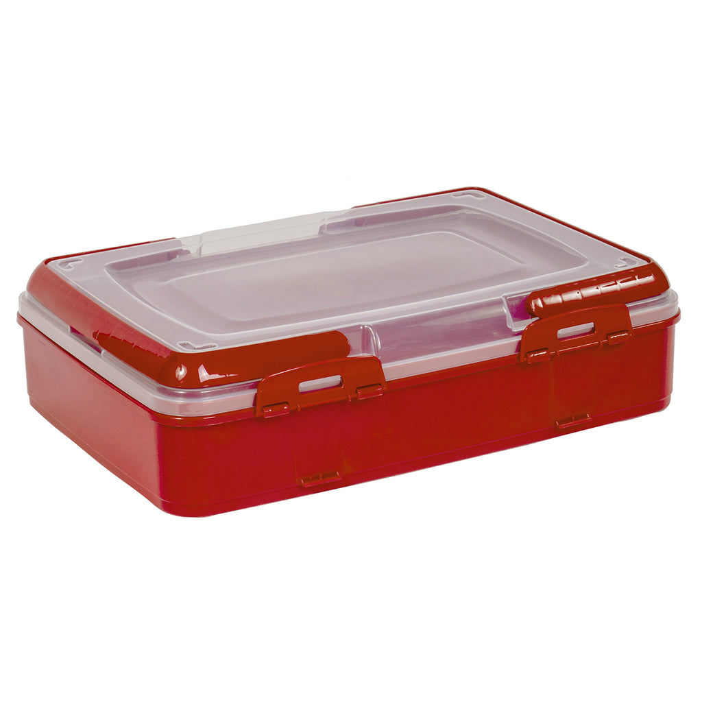 Pie Carrier Cake Storage Clear Container with Red Lid