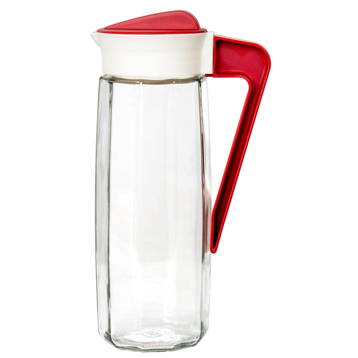 54 Ounces Glass Pitcher with Lid, Hot/Cold Water Carafe