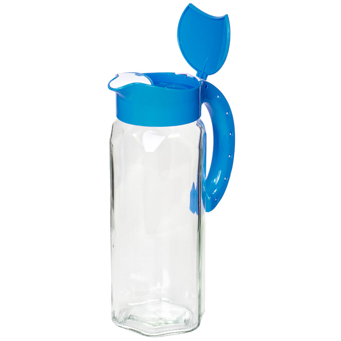 Glass Pitcher with Lid and Handle,50 OZ Glass Water Jug with Spout