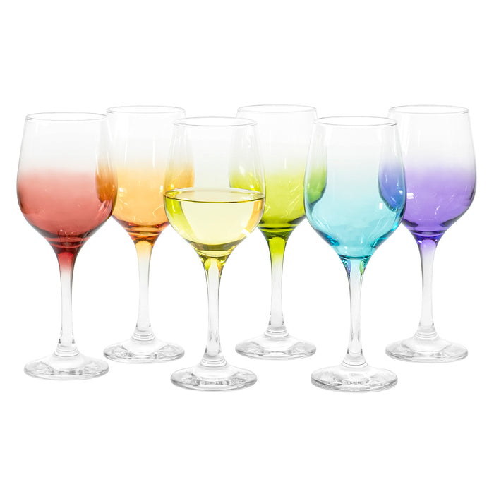 Red Co. Multicolor Large Drinking Glasses for Water, Juice and Cocktails,  16 Ounce - Set of 6