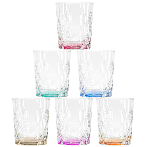 Red Co. Diamond Pattern Pure Pastel Colored Drinking Glass Set of 6 — Red  Co. Goods