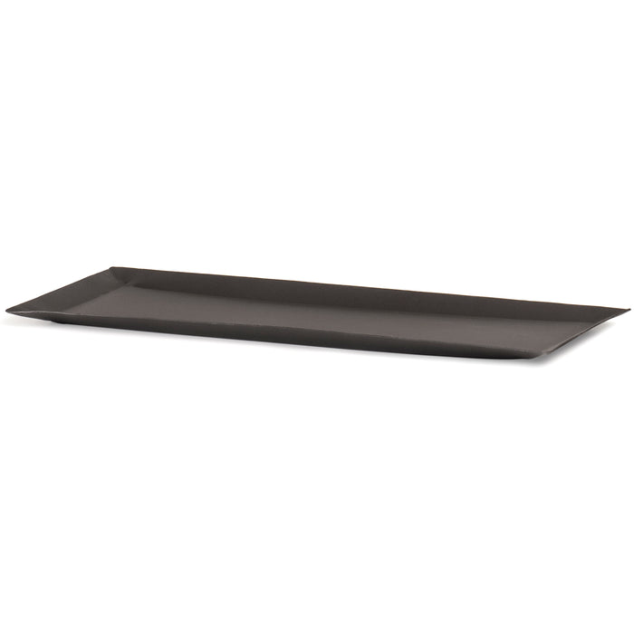 Red Co. 11” x 4.5” Decorative Rectangular Iron Tabletop Display Plate Tray in Matte Black Finish