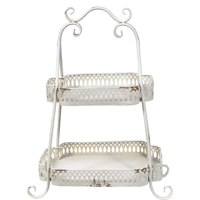 Red Co. Two-Tier Chantilly Tray, Serving Stand for Appetizers, Desserts, Cupcakes - Great for Weddings, Holidays, Birthday Parties, Home Decoration