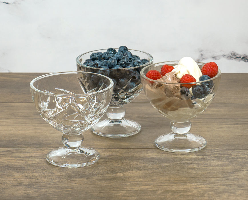 Red Co. Classic Footed Dessert Cups, Premium Crystal Clear Glass Ice Cream Bowls - Perfect for Parfait Fruit Salad or Pudding, Set of 6, 9 OZ