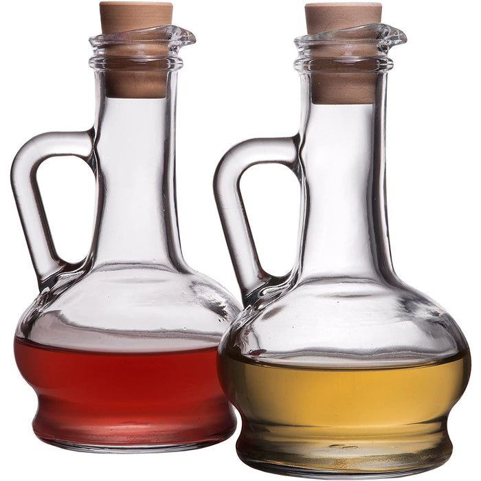 Red Co. Aura Oil and Vinegar Cruets, 8.75 oz - Set of 2 Bottles