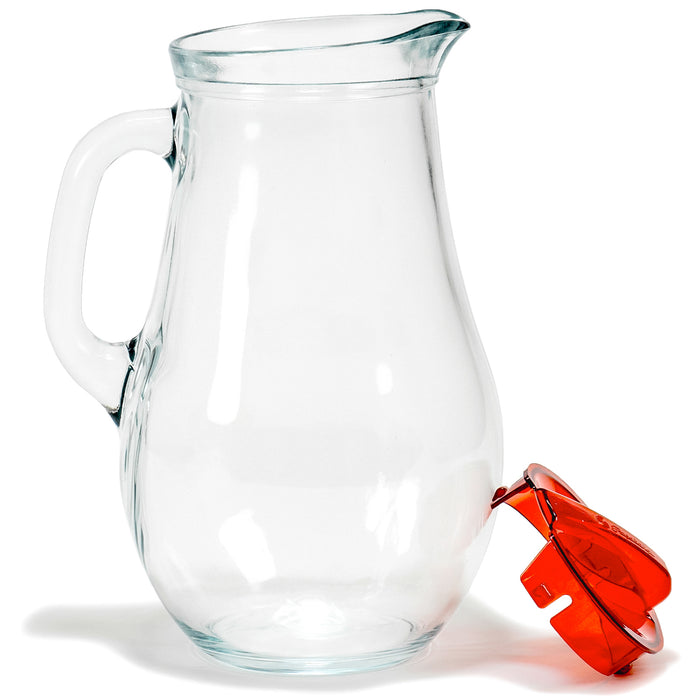  Red Co. Clear Glass 61.75 Oz Beverage Serving Pitcher with Red  Lid and Handle : Home & Kitchen