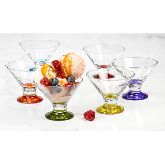 Red Co. Classic Footed Dessert Cups, Premium Crystal Clear Glass Ice Cream  Bowls - Perfect for Parfait Fruit Salad or Pudding, Set of 6, 9 OZ