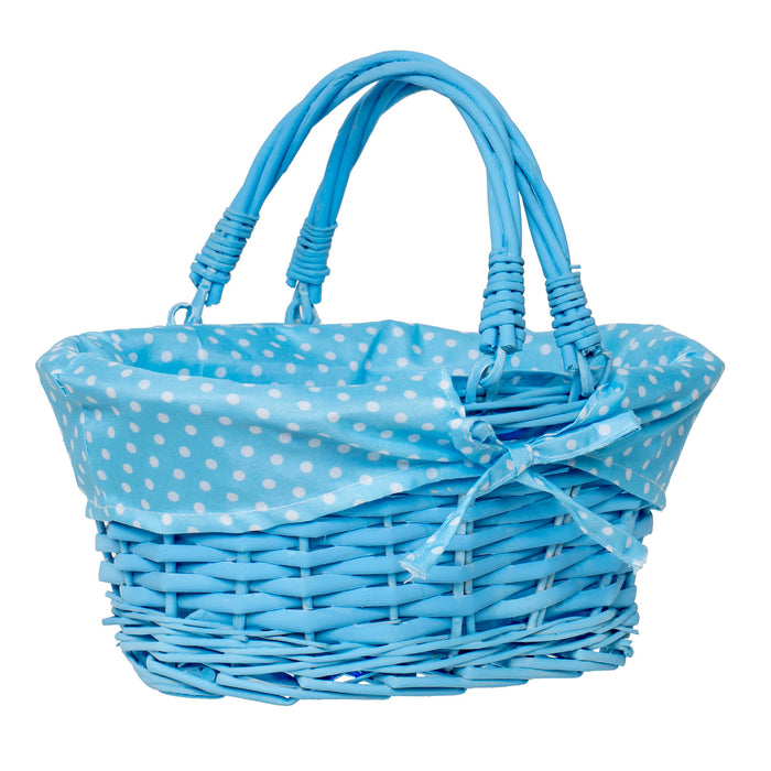 Red Co. Decorative Picnic Basket, Hand Woven Willow with Collapsible Handles