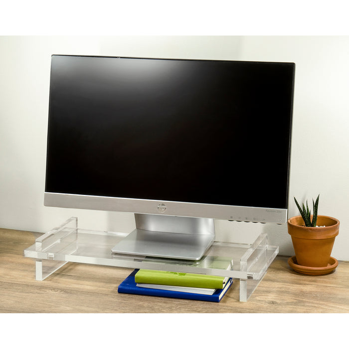 Premium Acrylic Monitor Stand/Monitor Riser - Computer, Laptop, TV Stand for Home or Office