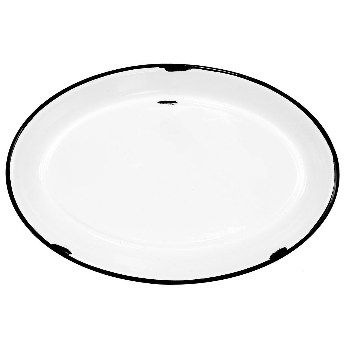 Red Co. Oven Safe Enamelware Metal Classic Serving Oval Tray Platter — Red  Co. Goods