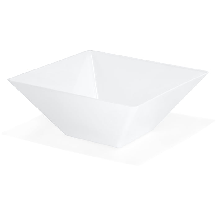 Red Co. 8.5” x 8.5” Square 2 Quart Reusable Tapered Fruit  Serving Bowl, Set of 4 - White