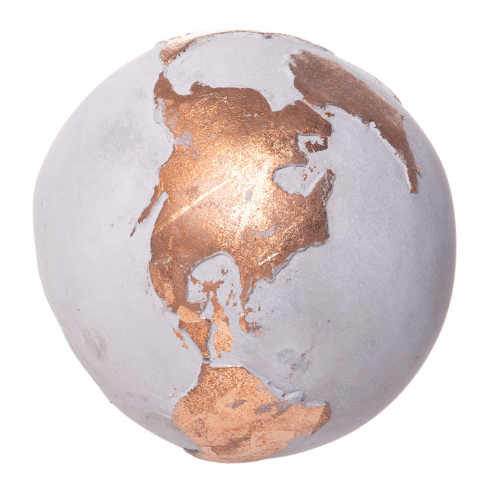 Red Co. Bronze Cement Globe - Home Office Decoration and Paperweight, 4.75-inch