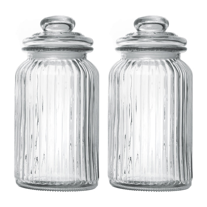 Ripple Food Storage Small Glass Jar Canister with Airtight Lid - 9.75  Ounce, 5.5 H, Set of 3