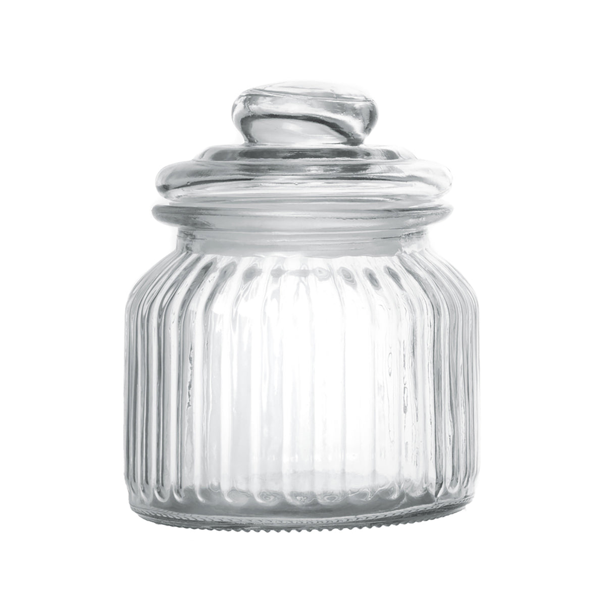 Ripple Food Storage Small Glass Jar Canister with Airtight Lid - 9.75  Ounce, 5.5 H, Set of 3