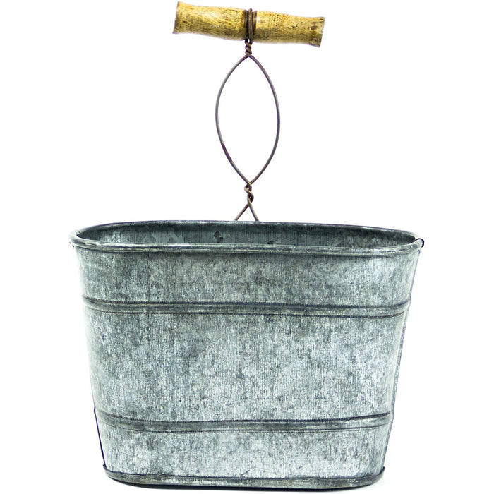 Red Co. Farmhouse Galvanized Hanging Bucket, Small